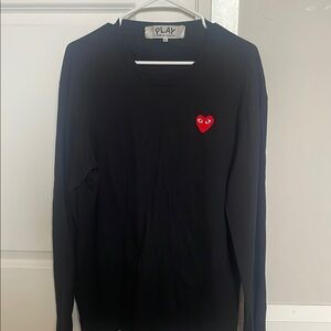 Comme des Garçons Black Shirt with Red Heart